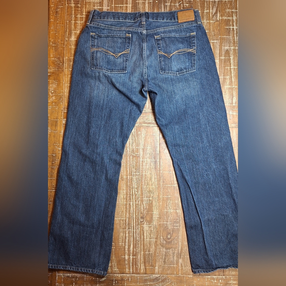 GAP Men’s Premium Boot Fit Jeans 34x30 Blue Denim Classic Stretch Wiskering